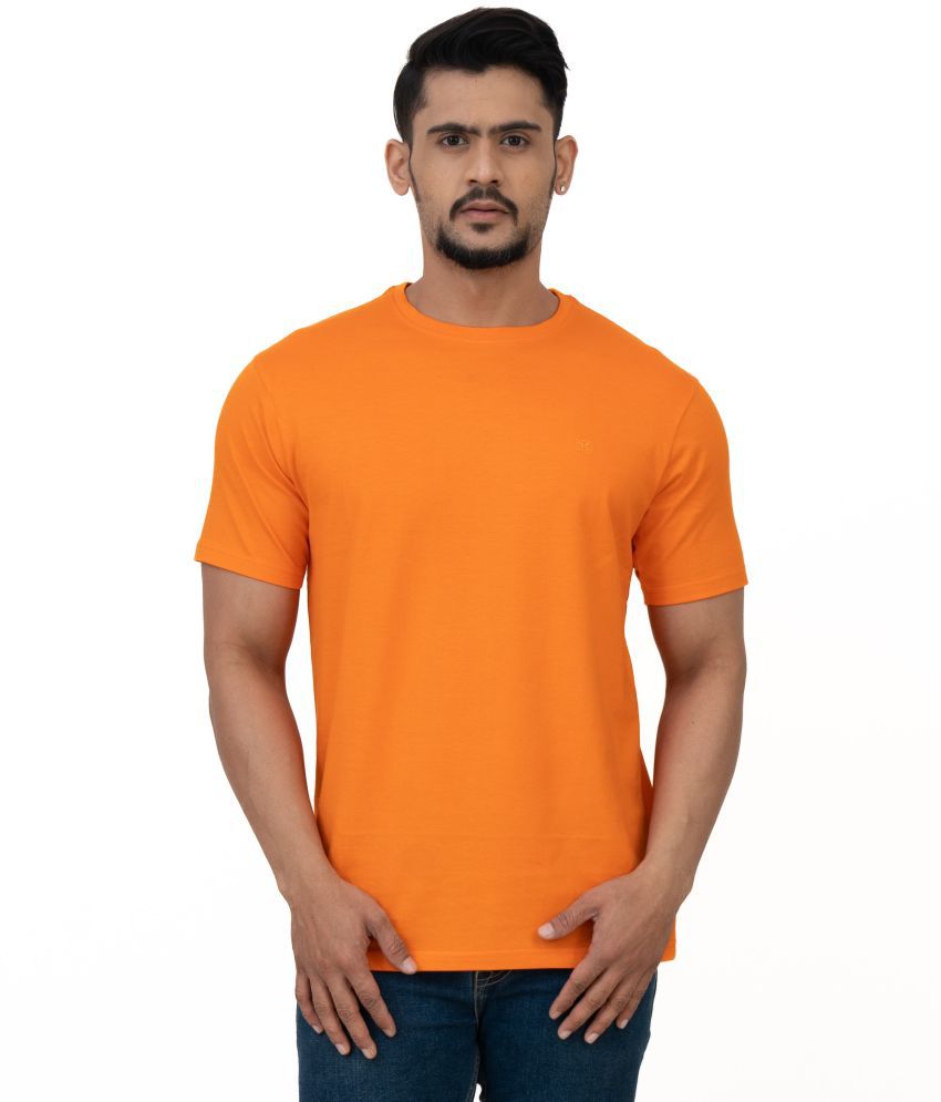     			Cotstyle - Orange Cotton Regular Fit Men's T-Shirt ( Pack of 1 )