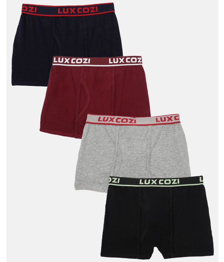     			Lux Cozi - Multicolor Cotton Blend Boys Trunks ( Pack of 4 )