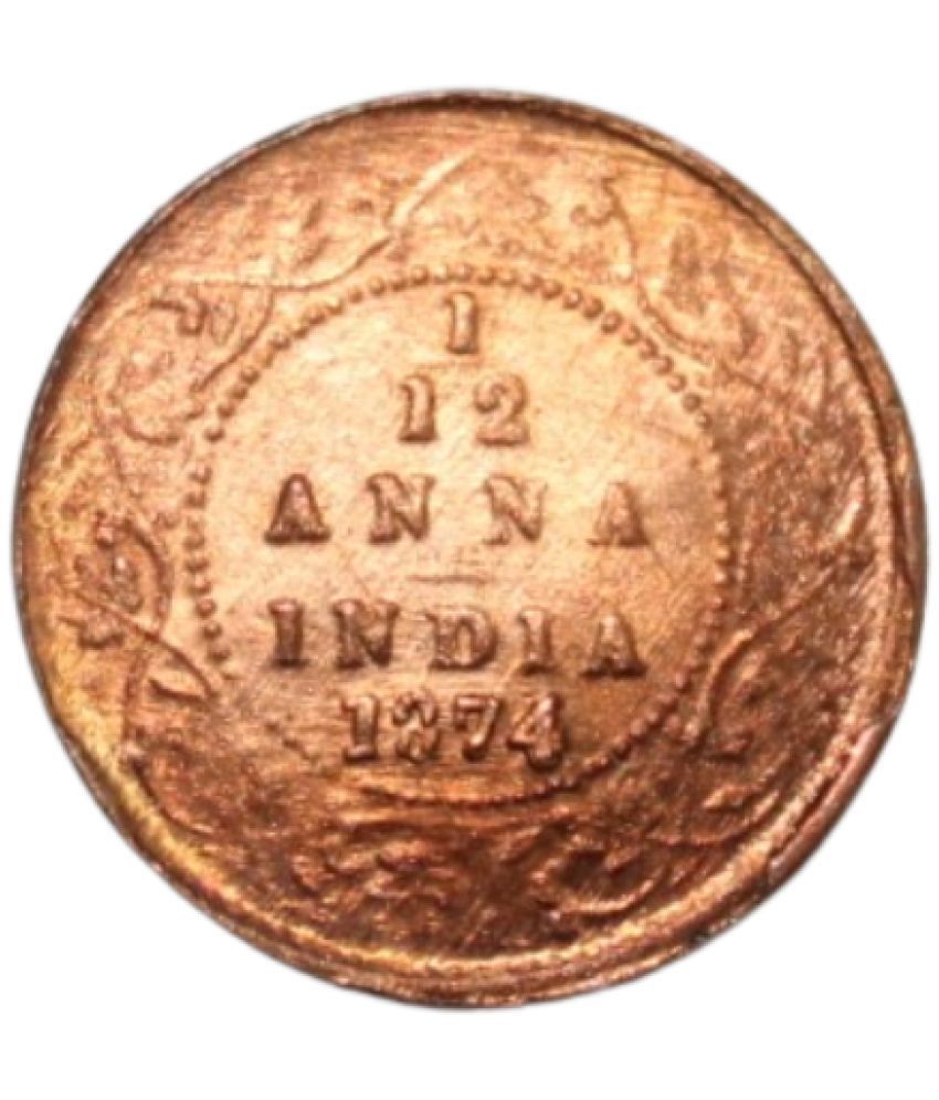     			PRIDE INDIA - 1/12 Anna (1874) Victoria Queen British India Collectible Old and Rare 1 Coin Numismatic Coins