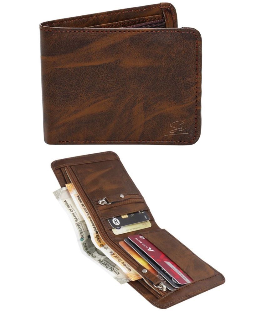     			Style Smith Faux Leather Brown Bi-Fold Wallet For Men
