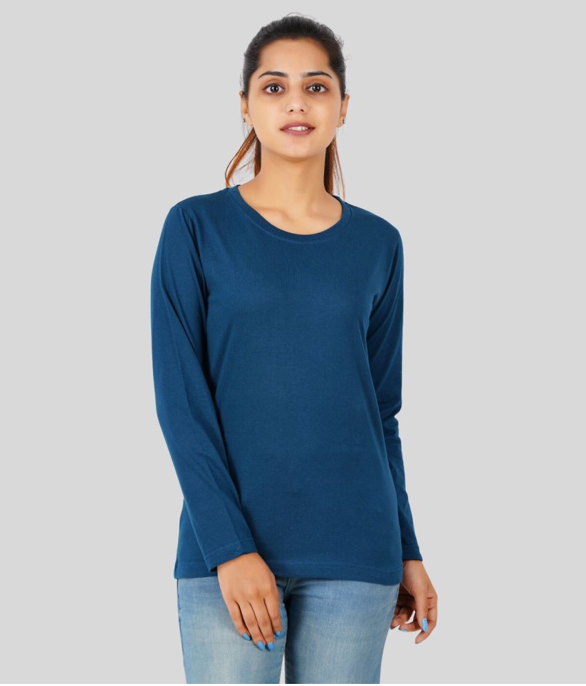    			ferocious - Blue Cotton Regular Fit Women's T-Shirt ( Pack of 1 )