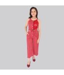 Cutecumber Pack of 1 Girls Georgette Top With Pajama ( Maroon )