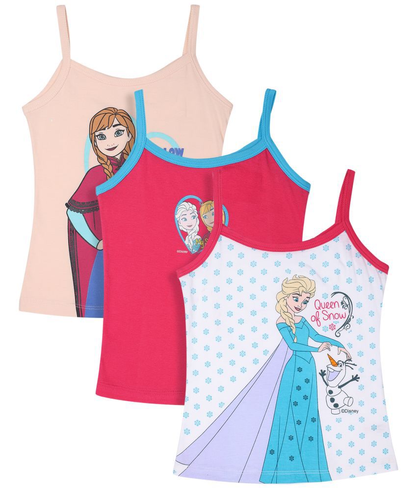     			BODYCARE Girls Vest Dori Neck Sleeveless Frozen Pack Of 3-Assorted