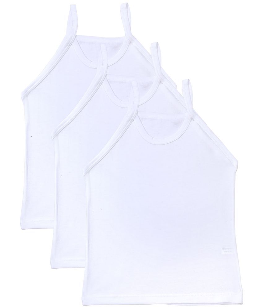     			BODYCARE Girls White Vest Dori Neck Sleeveless Pack Of 3