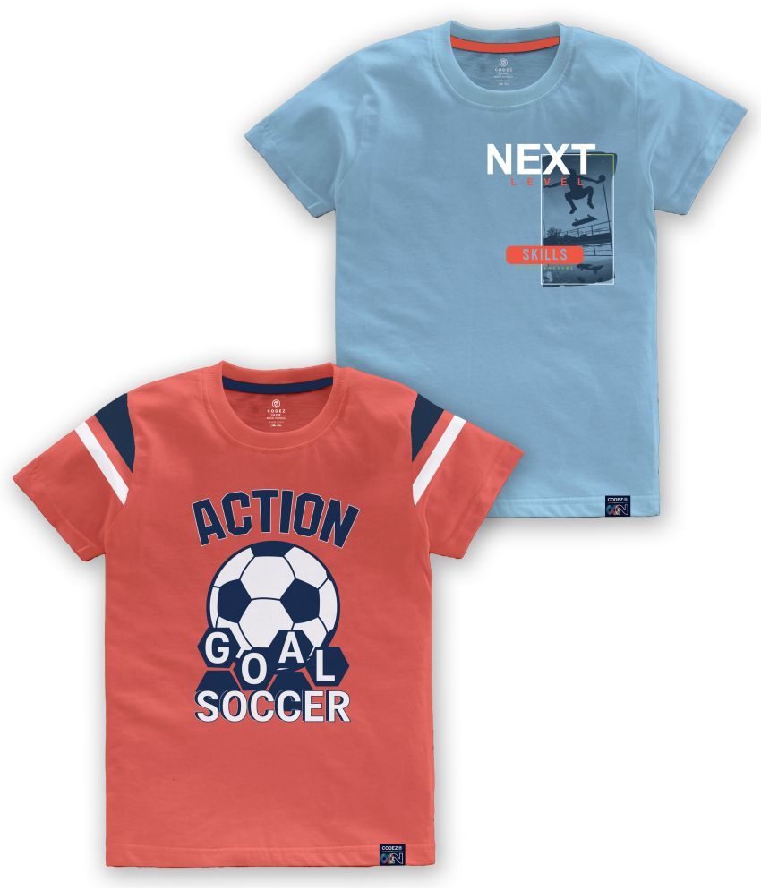     			CODEZ Pack of 2 Boys Cotton Blend T-Shirt ( Multi Color )