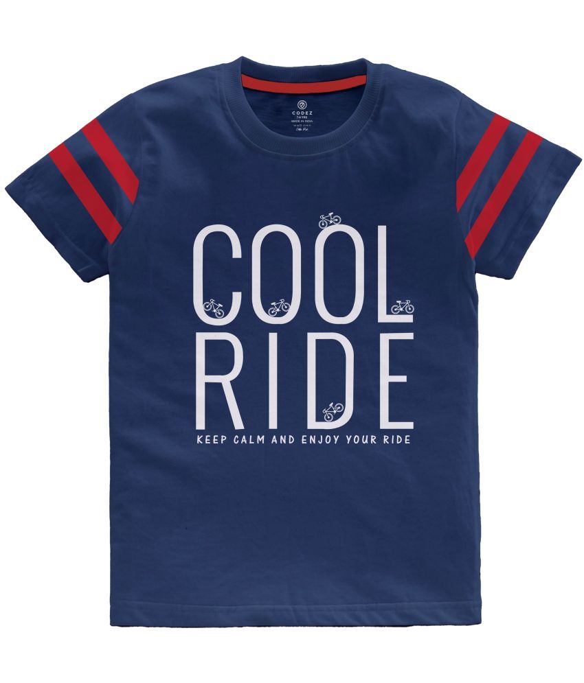     			CODEZ Pack of 1 Boys Cotton Blend T-Shirt ( Navy )