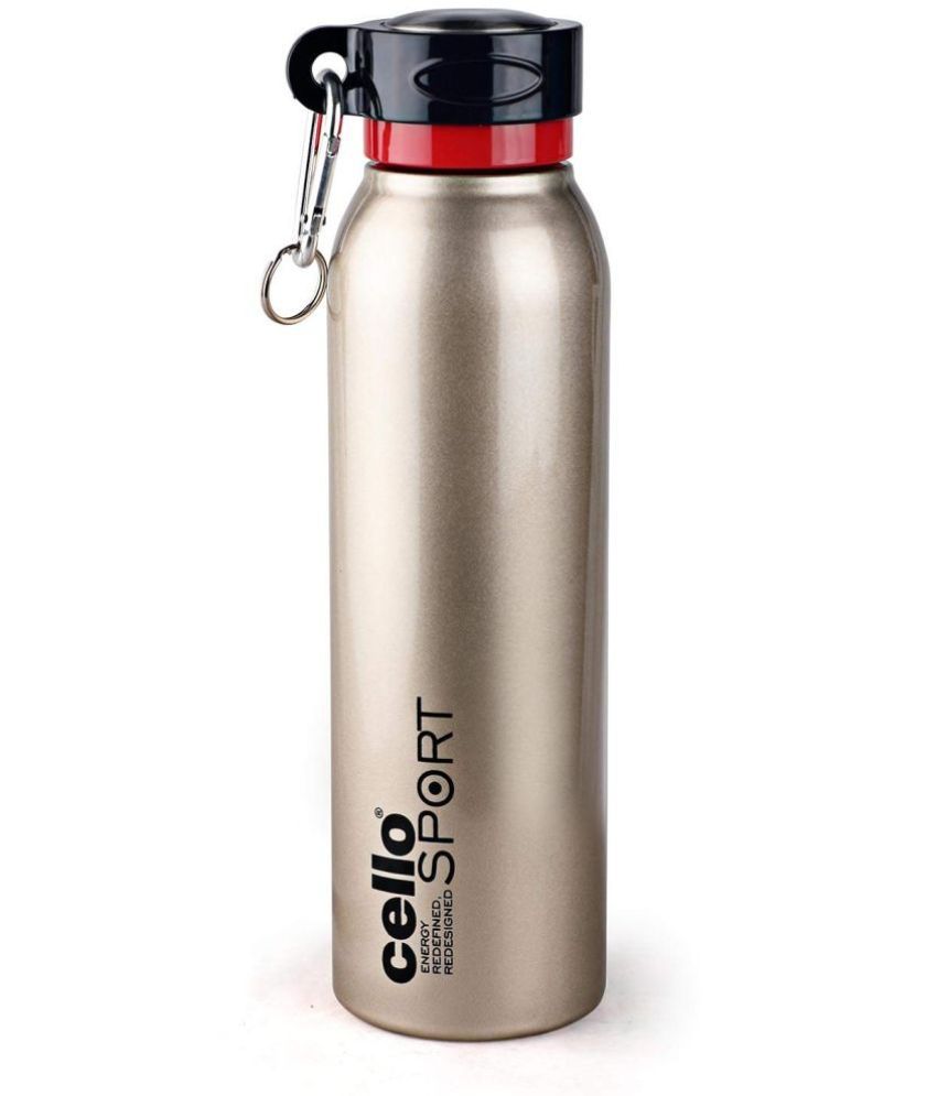     			Cello Beatle Stainless Steel Hot and Cold Double Walled Water Bottle, 700 ml, Gold