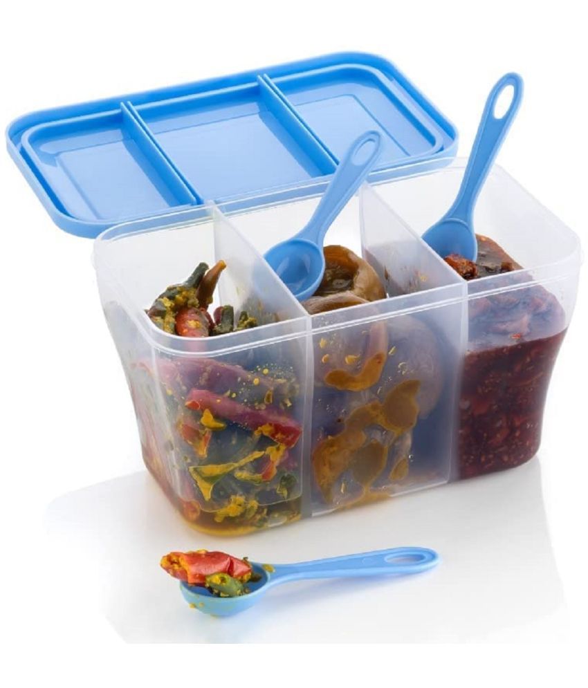     			HOMETALES - Dal/Food/Grocery Plastic Blue Pickle Container ( Set of 1 )