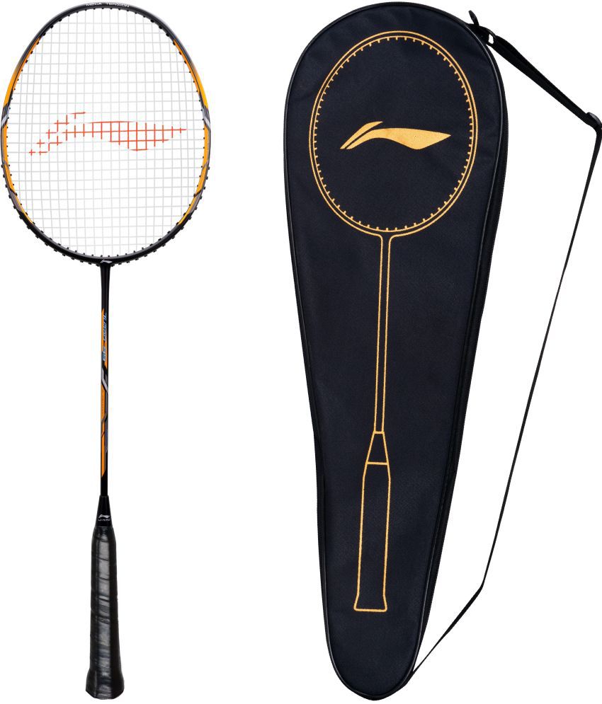     			Li-Ning Turbo 99 Strung Carbon Fibre Badminton Racket With Free Full Cover, Black, Gold