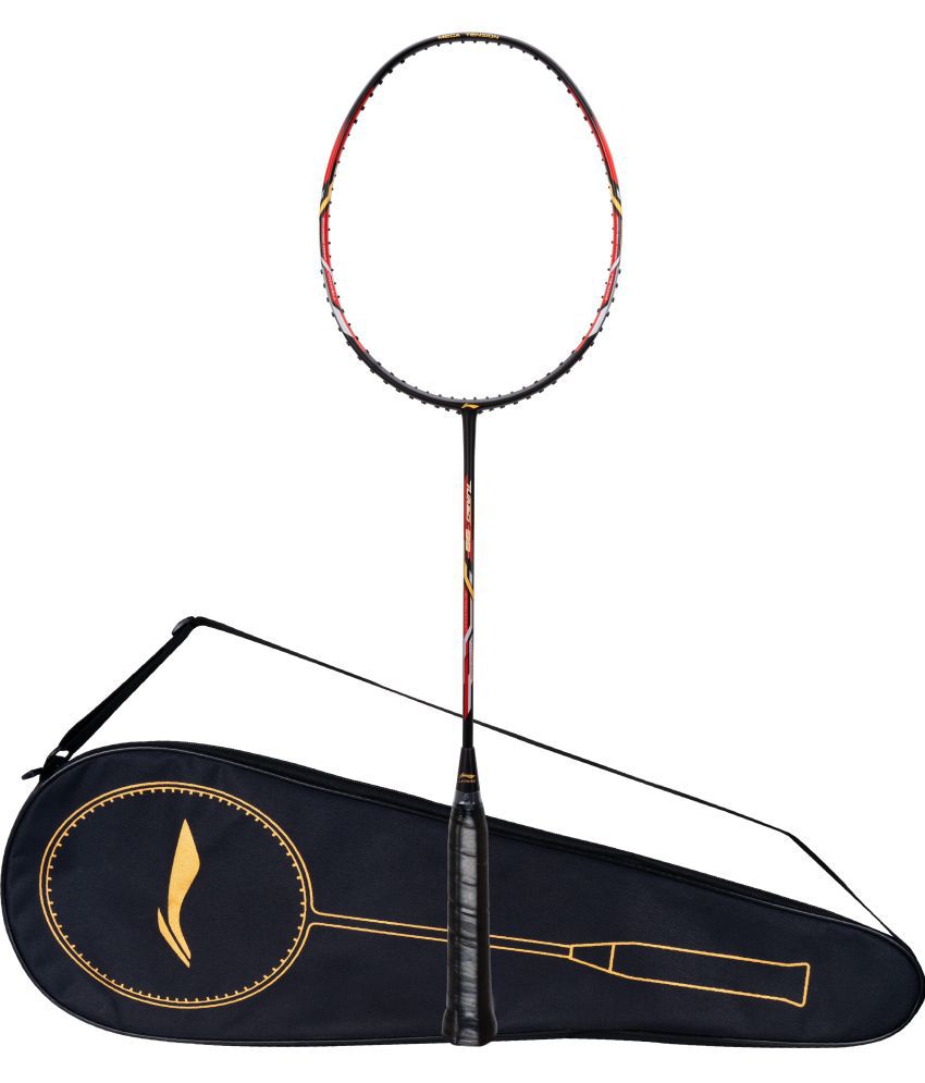     			Li-Ning Turbo 99 Unstrung Carbon Fiber Badminton Racket with Full Cover (Black, Red)
