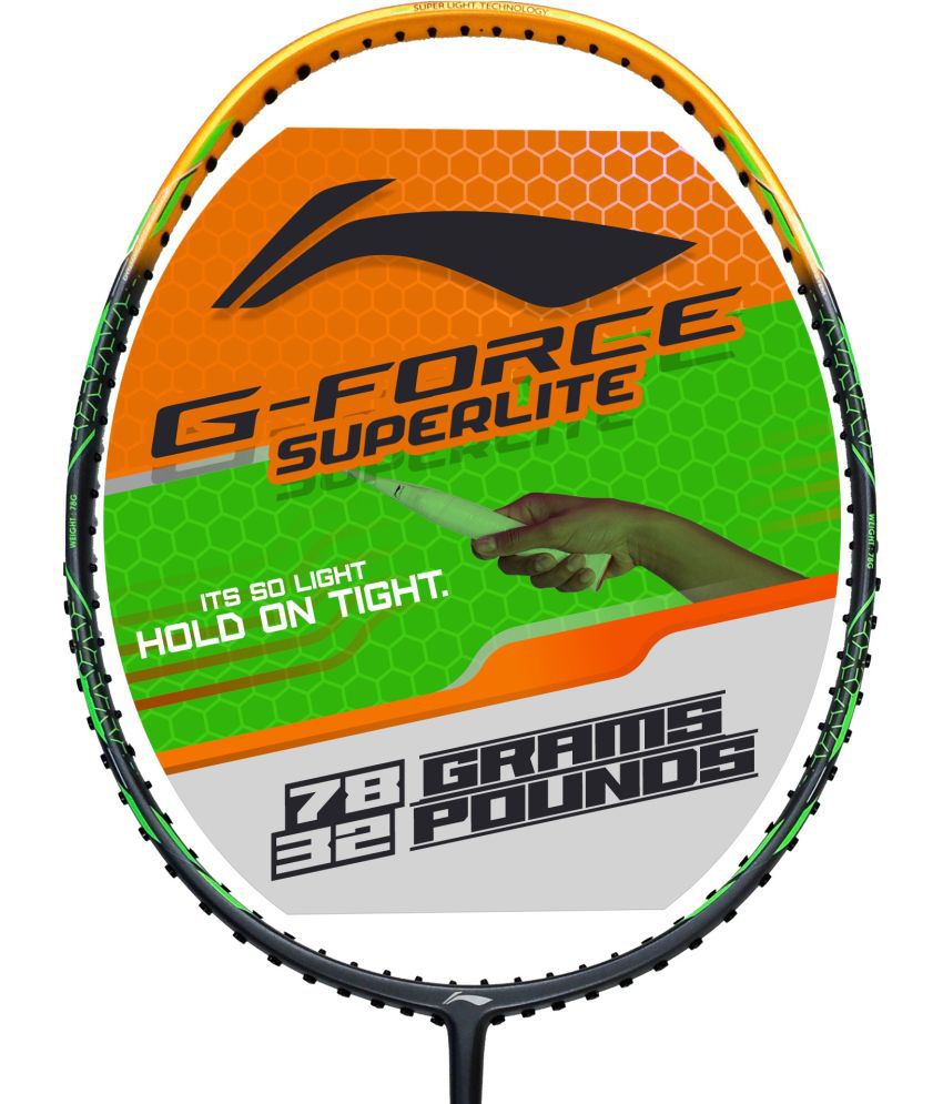     			Li-Ning G-Force 3600 Superlite Carbon Fibre Unstrung Badminton Racket (Dark Grey, Gold, G4 - 4 1/2 inches)