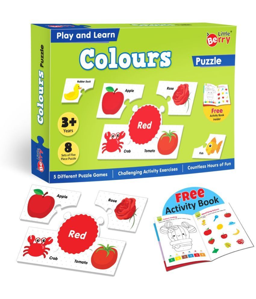     			Little Berry Set of Colours Play & Learn Jigsaw Puzzle (40 Pieces), Brain  Activity Book | 5 Different Puzzle Games | Learning & Educational Toy for Boys and Girls Above 3 Years