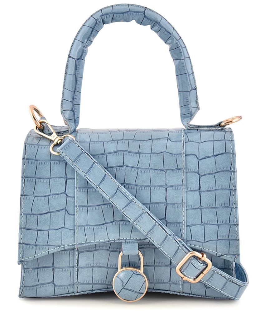     			Lychee Bags - Blue PU Sling Bag
