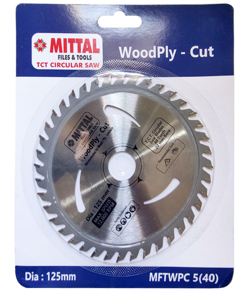     			MITTAL 5"/125MM 40 Teeth TCT CIRCULAR SAW BLADE FOR WOOD CUTTING PREMIUM QUALITY Best For Wood, PLY Wood,MDF & Solid Wood. Wood Cutter