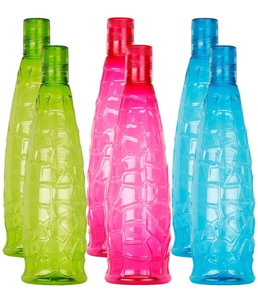     			Oliveware Multicolour Water Bottle 1000 mL ( Set of 6 )