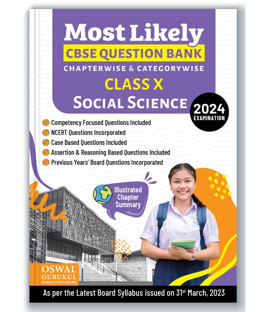     			Oswal - Gurukul Social Science Most Likely CBSE Question Bank for Class 10 Exam 2024 - Chapterwise & Categorywise, Competency Focused