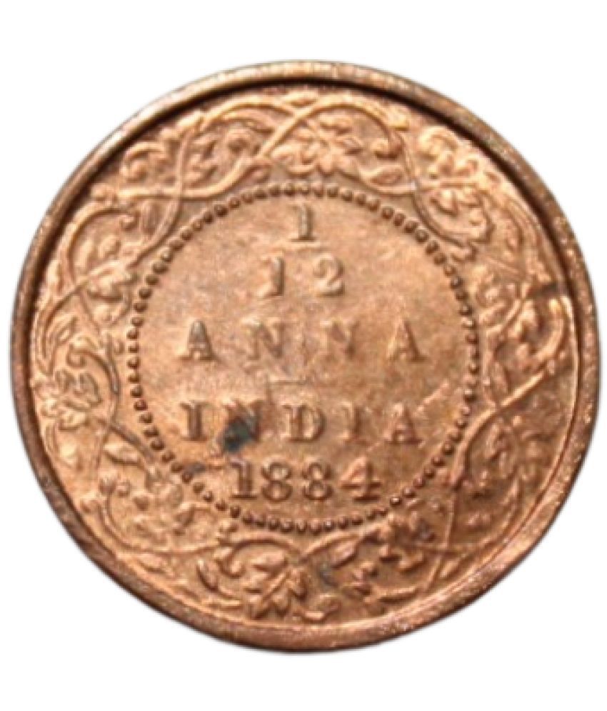     			PRIDE INDIA - 1/12 Anna (1884) Victoria Empress British India Collectible Old and Rare 1 Coin Numismatic Coins