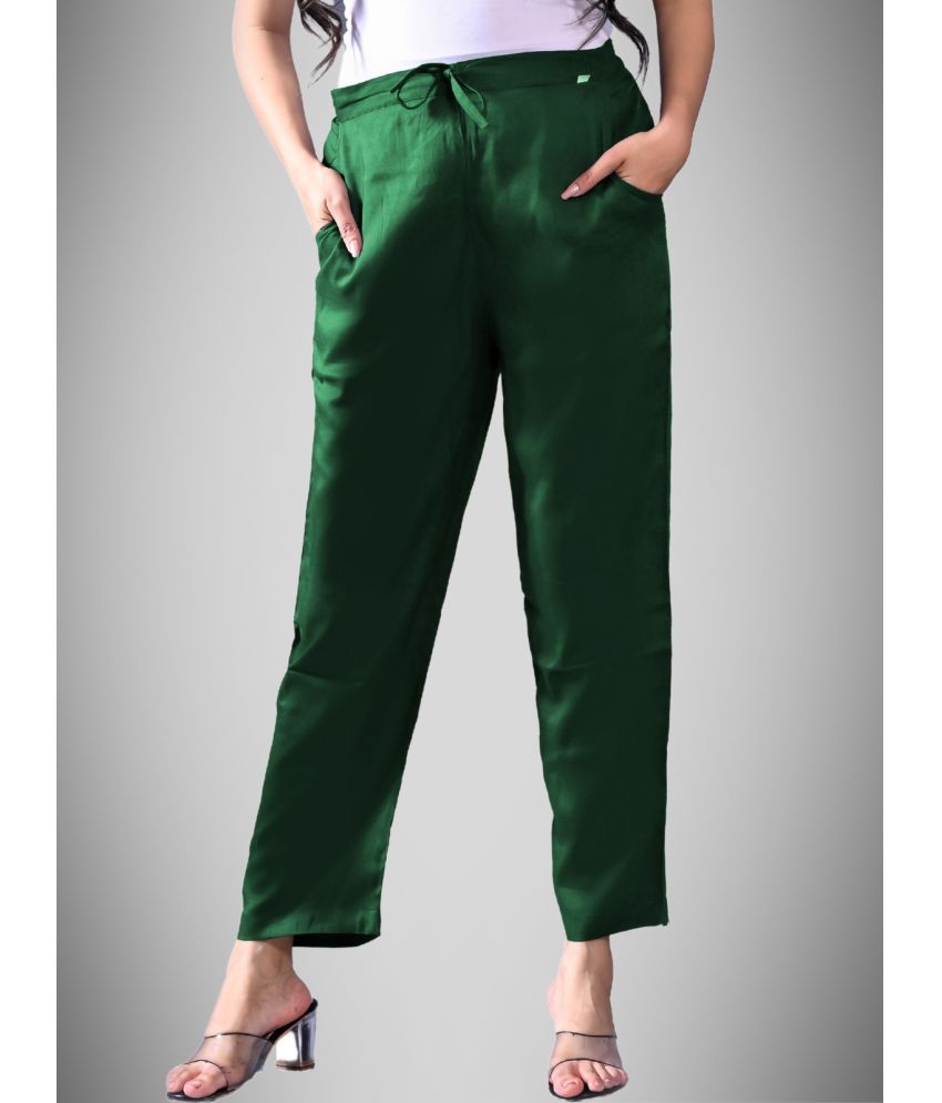     			QuaClo - Green Rayon Regular Women's Casual Pants ( Pack of 1 )