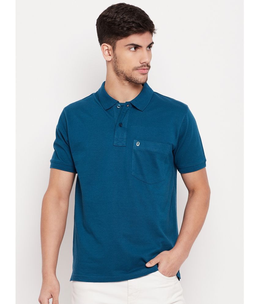     			UNIBERRY - Teal Blue Cotton Regular Fit Men's Polo T Shirt ( Pack of 1 )