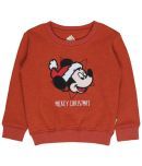 Bodycare Mickey & Friends Boys Sweat Shirt Round Neck Full Sleeves Solid Pack Of 1- Rust