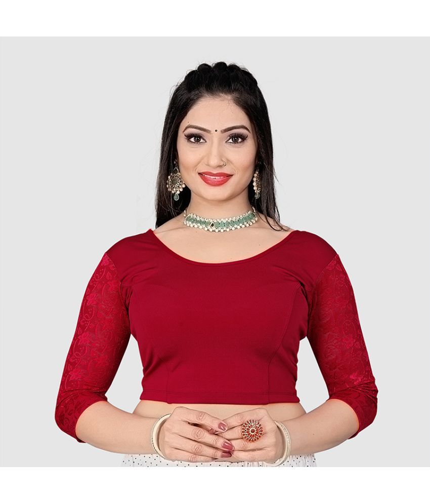     			AKSHAR TEX - Maroon Readymade without Pad Lycra Women's Blouse ( Pack of 1 )