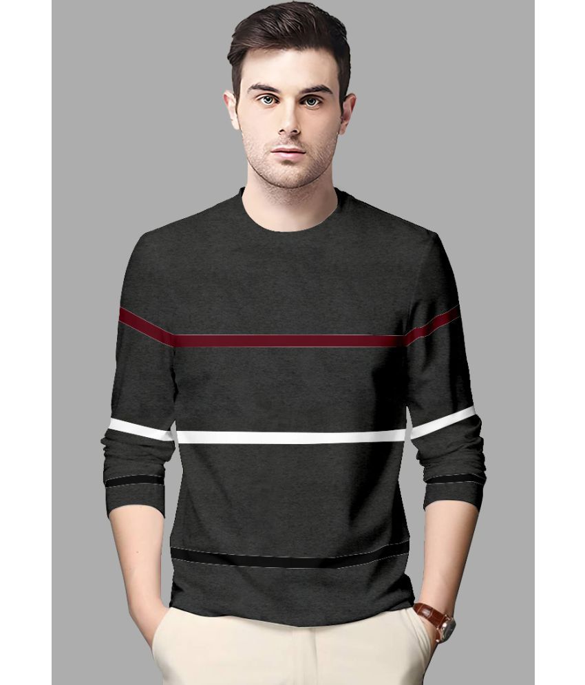     			AUSK T-Shirt Cotton Blend Regular Fit For Men - Charcoal Grey ( Pack of 1 )