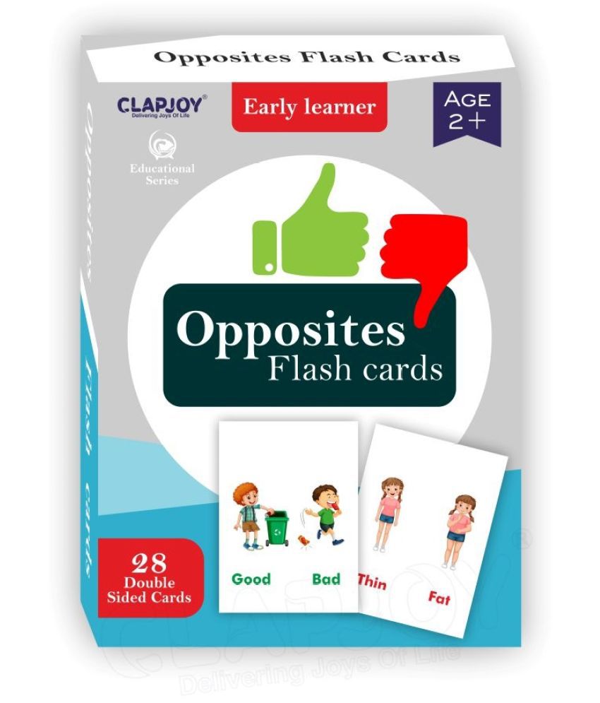     			Clapjoy Opposite Words Double Sided Flash Cards for Kids | Easy & Fun Way of Learning| Return Gift for Kids Ages 2-6 Years Old Boys and Girls.