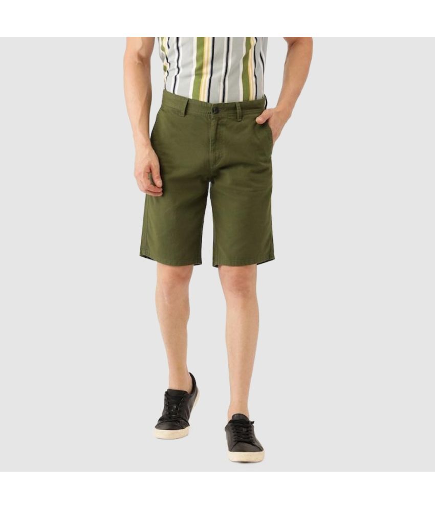     			IVOC - Olive Cotton Men's Shorts ( Pack of 1 )