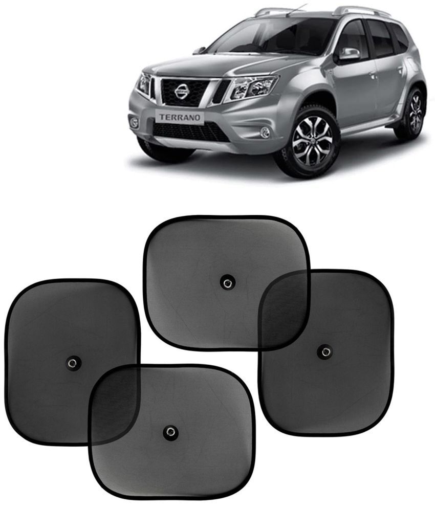     			Kingsway Car Curtain Sticky Sun Shade Universal Use for Nissan Terrano, 2009 - 2018 Model, Color : Black, Mesh, Pack of 4 Piece Car Sun Shades Blinds Cover