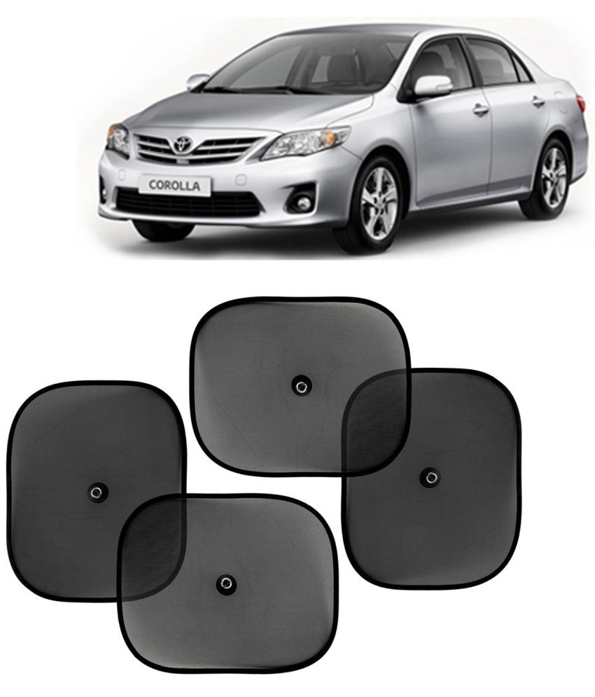     			Kingsway Car Curtain Sticky Sun Shade Universal Use for Toyota Corolla Altis, 2007 - 2013 Model, Color : Black, Mesh, Pack of 4 Piece Car Sun Shades Blinds Cover