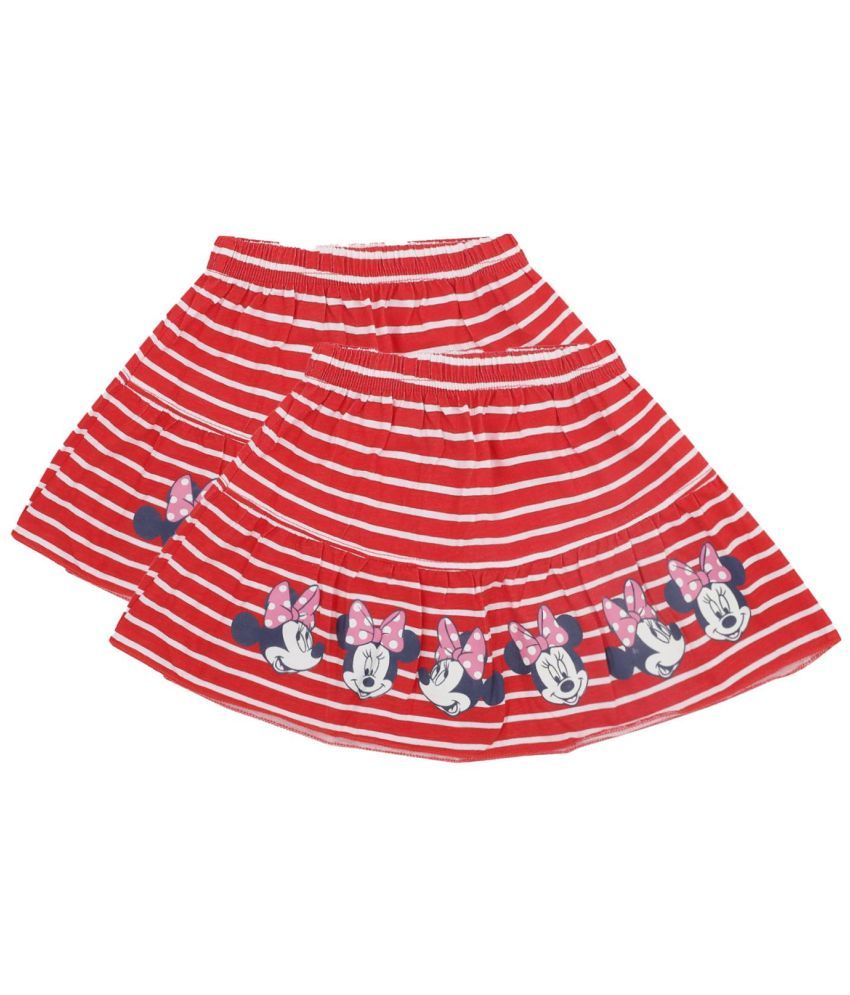     			Bodycare - Red Cotton Girls Straight Skirt ( Pack of 2 )