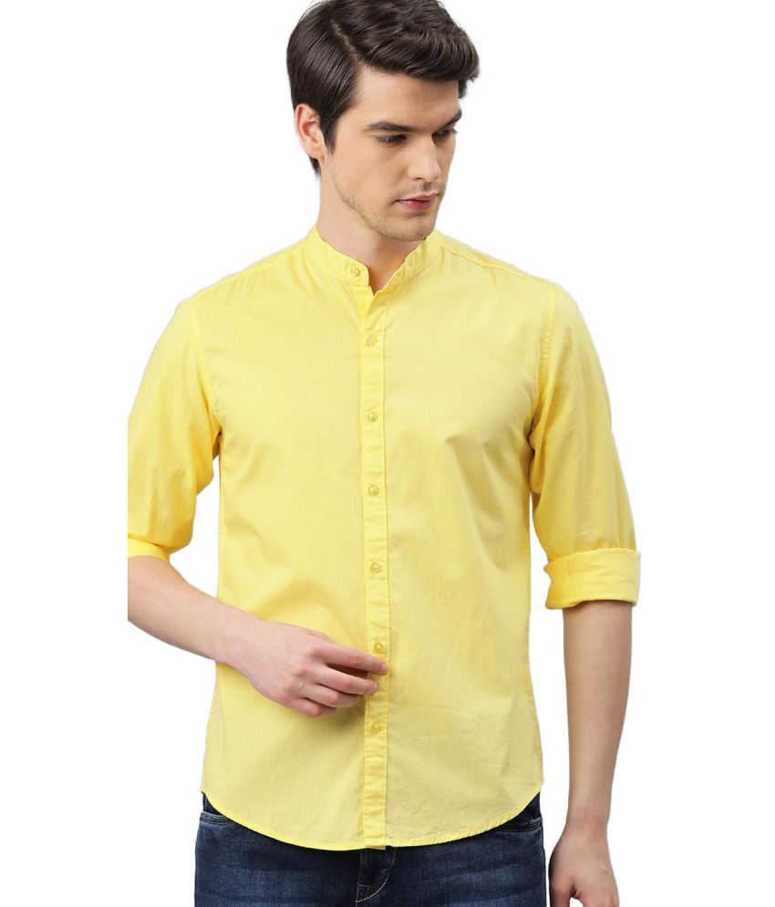 IVOC - Yellow 100% Cotton Slim Fit Men's Casual Shirt ( Pack of 1 )