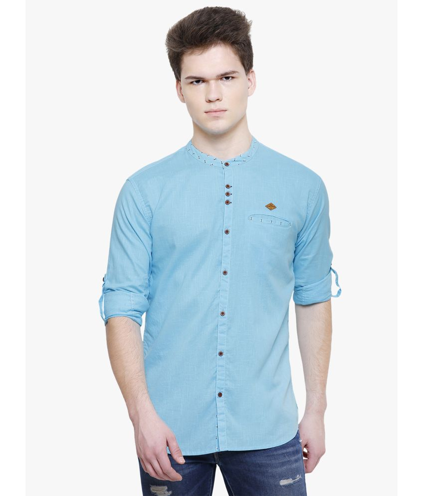     			Kuons Avenue - Turquoise Linen Slim Fit Men's Casual Shirt ( Pack of 1 )