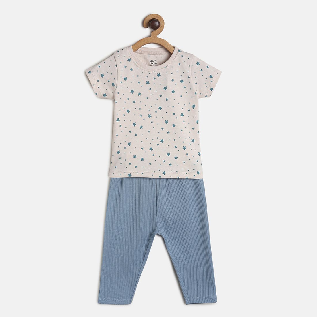     			MINI KLUB - Peach Cotton Baby Boy T-Shirt & Trouser ( Pack of 1 )