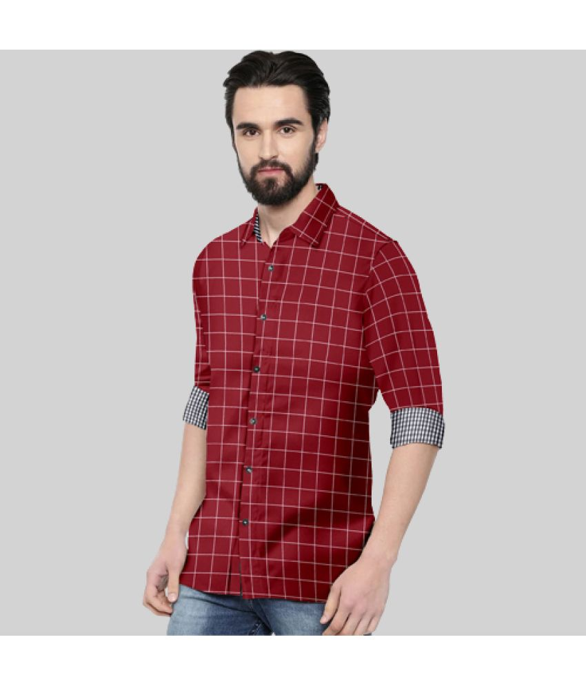     			SUR-T - Maroon Cotton Blend Regular Fit Men's Casual Shirt ( Pack of 1 )