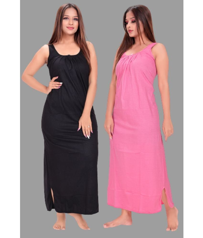     			BROUZZZ4U - Light Pink Cotton Blend Women's Nightwear Nighty & Night Gowns ( Pack of 2 )