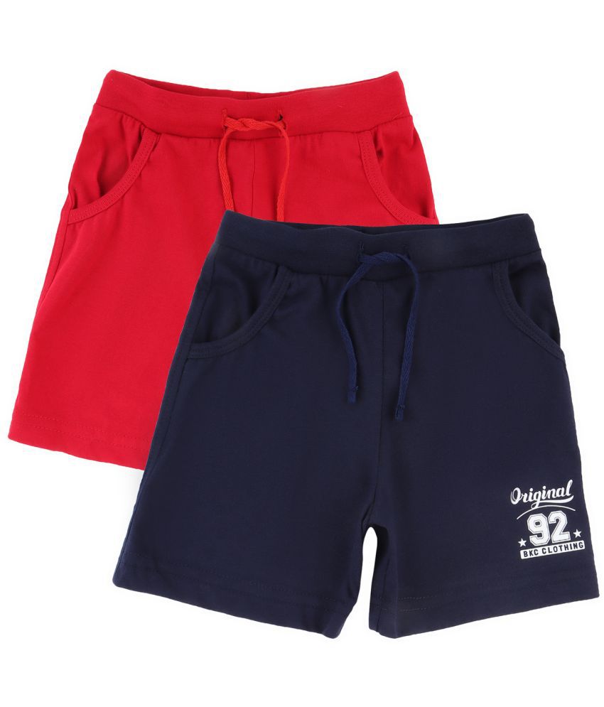     			Bodycare Boys Shorts Solid Nice Navy & Red Pack Of 2