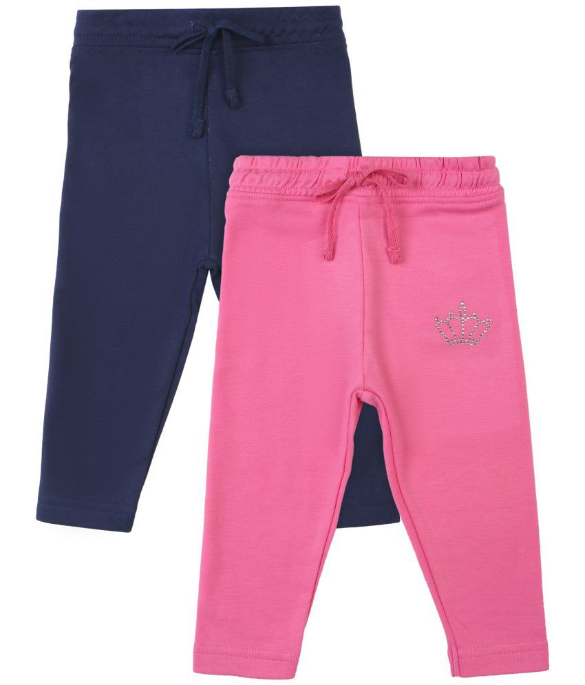     			Bodycare Girls Track Pant Solid Aurora Pink & Nice Navy Pack Of 2