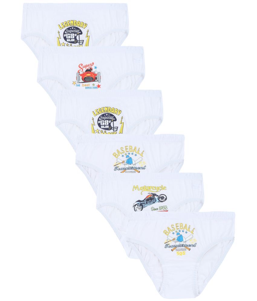     			Dyca Boys Printed Brief White Pack Of 6