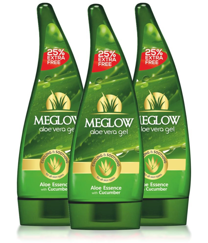     			Meglow Aloevera Gel For All Skin Types With Cucumber Extracts 125 g Each Pack Of 3