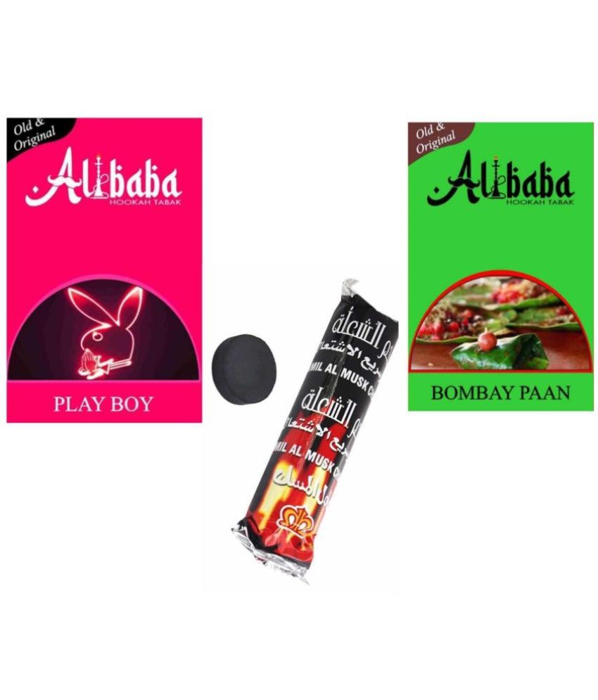     			Alibaba Hookah Flavors Play Boy, Bombay Paan With Coal (Pack of 3 )