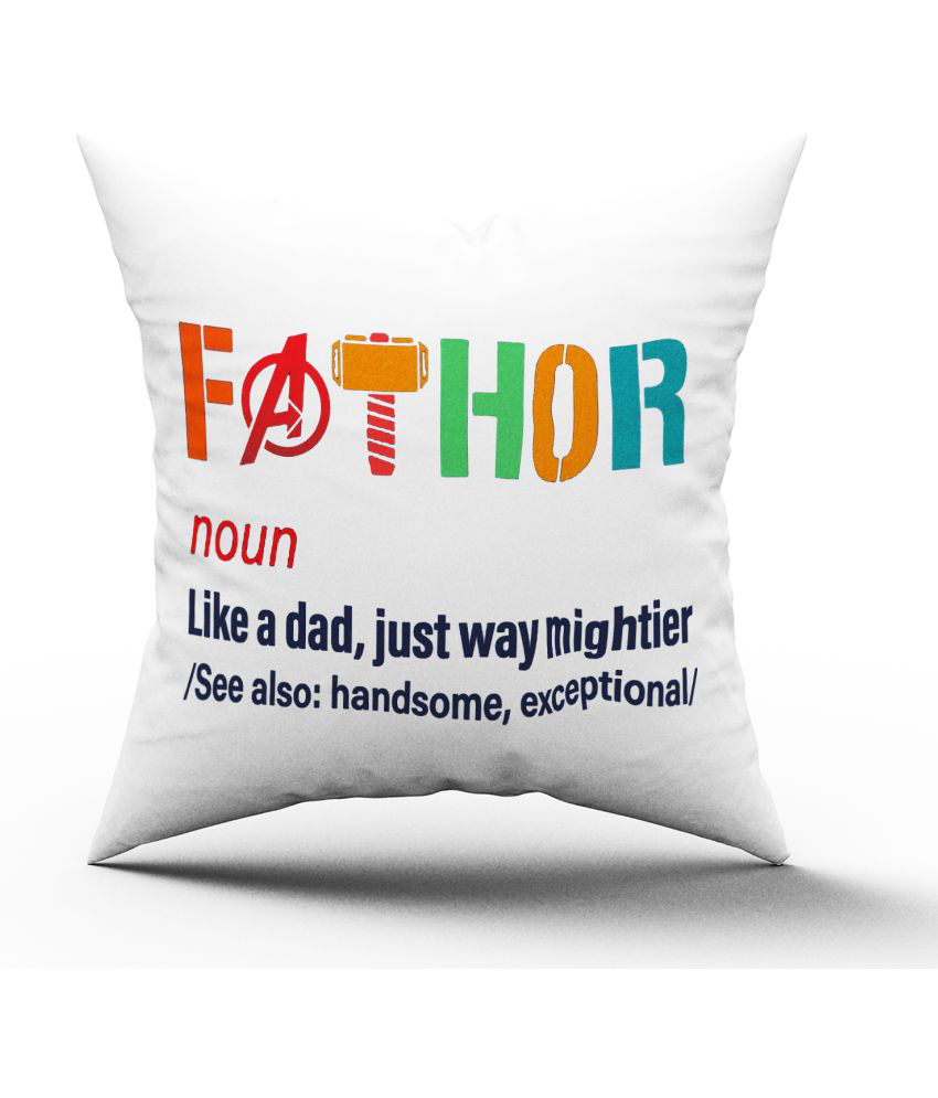     			Royals of Sawaigarh - Multicolor Polyester Gifting Printed Filled Cushion For Fathers Day