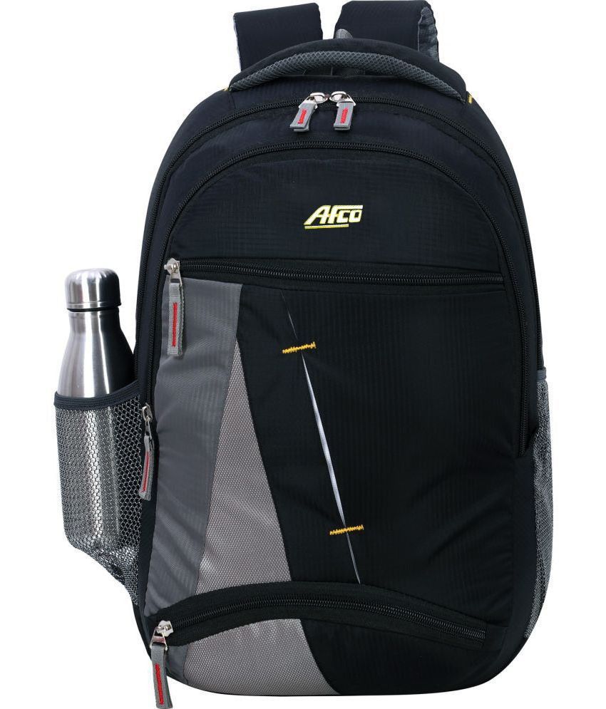     			Afco Bags - Black Polyester Backpack ( 35 Ltrs )