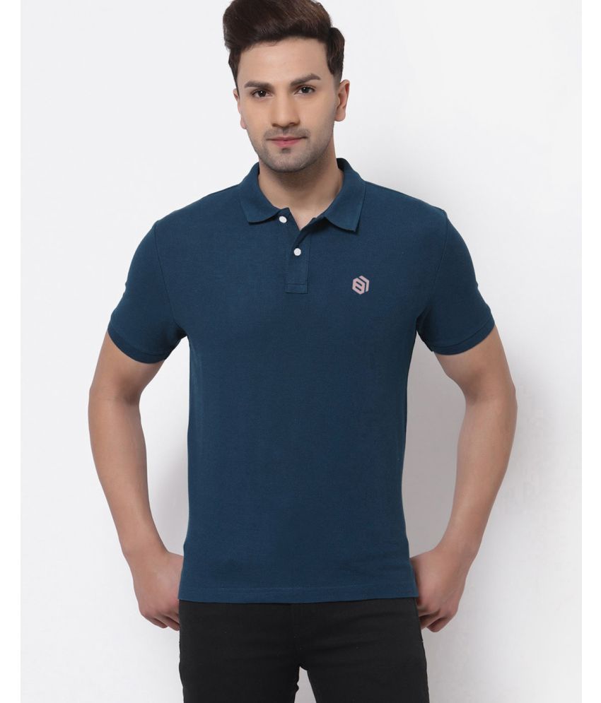    			BISHOP COTTON - Blue Cotton Blend Regular Fit Men's Polo T Shirt ( Pack of 1 )