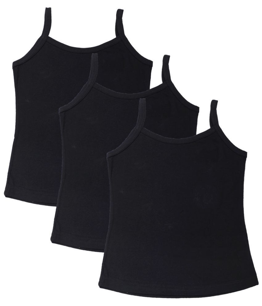    			Bodycare Girls Vest Dori Neck Sleeveless Pack Of 3-Black