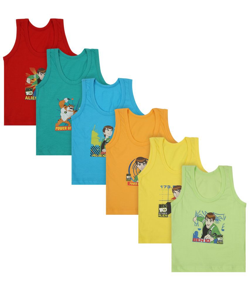     			Bodycare - Multi Cotton Printed Boys Vest ( Pack of 6 )