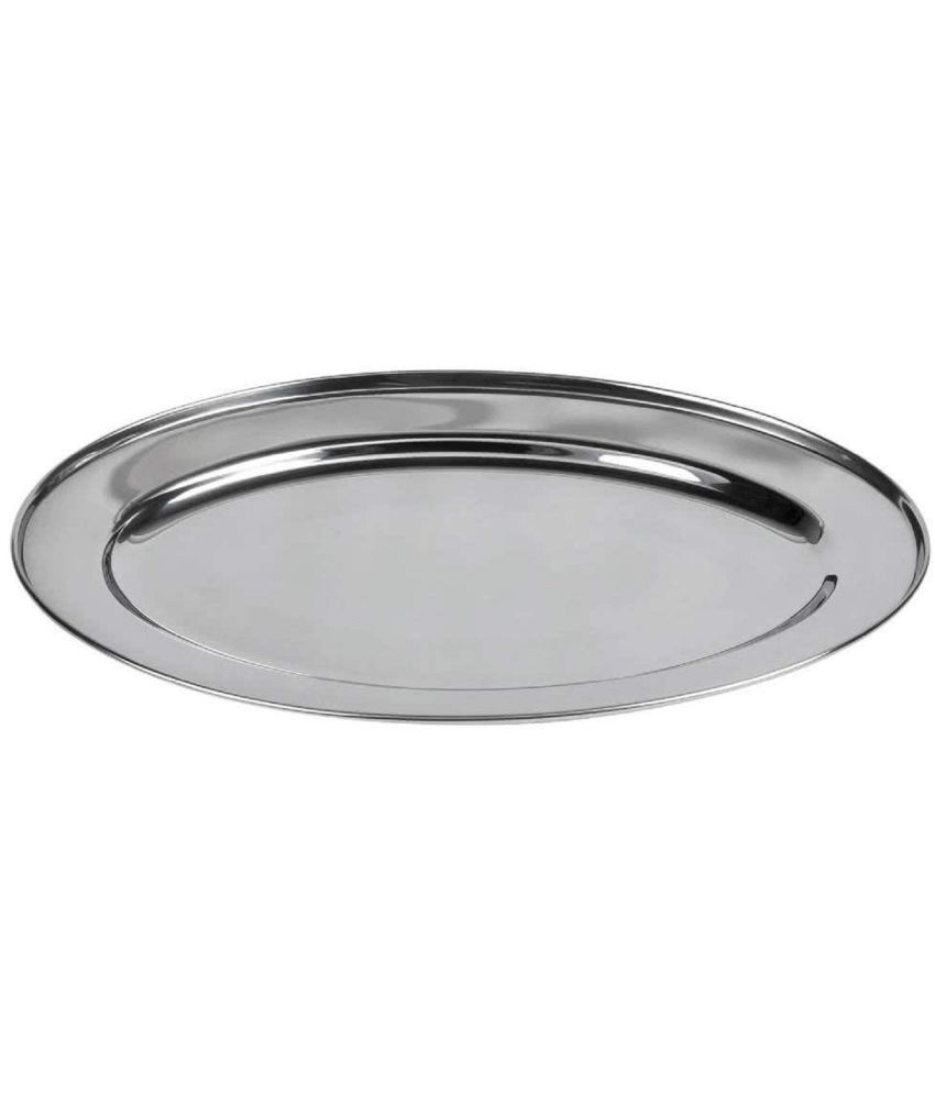     			Dynore 1 Pcs Stainless Steel Silver Tray