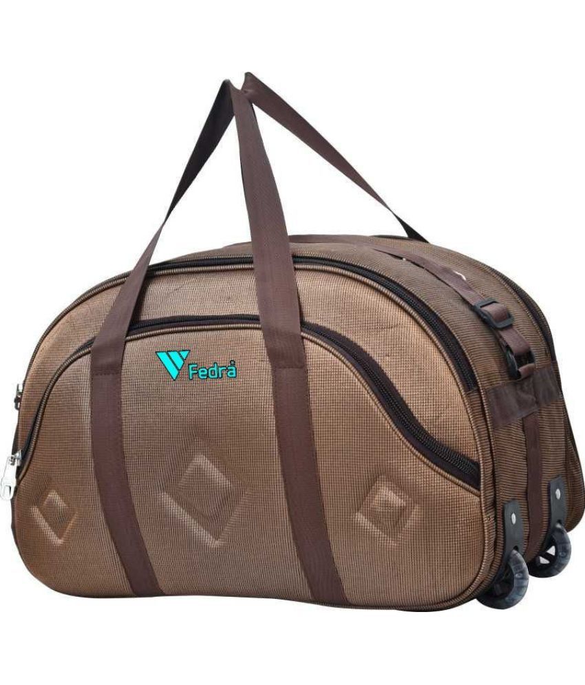     			FEDRA - 40 Ltrs Brown Polyester Duffle Bag