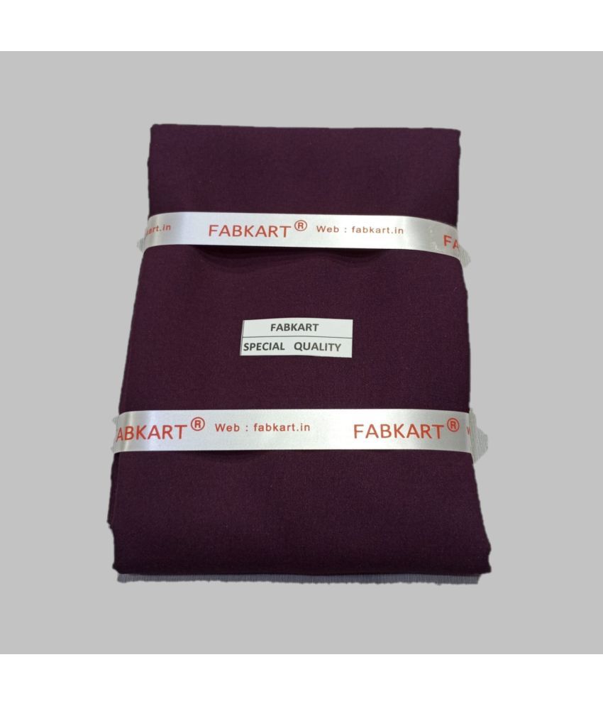     			Fabkart - Wine Polyester Blend Men's Unstitched Shirt Piece ( Pack of 1 )