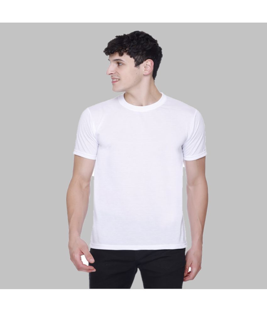     			HVBK - White Cotton Blend Regular Fit Men's T-Shirt ( Pack of 1 )